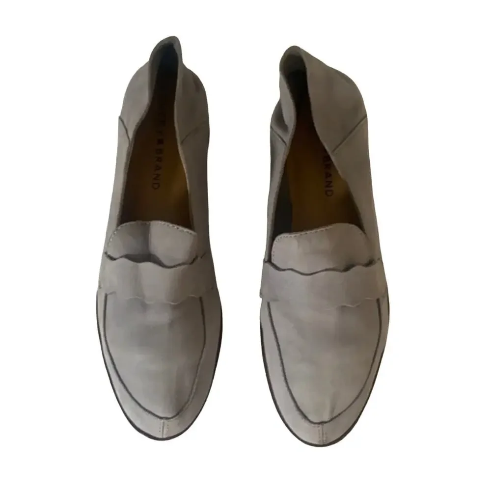 Lucky Brand Soft Grey Suede Loafers Size 7